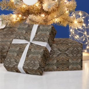 Rustikale Baumrinden-Foto Südwest-Diamantmuster Geschenkpapier