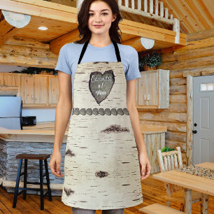 Rustikale Baumrinden-Holz geschnitztes Herz Espe Schürze