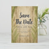 Rustikale Baumrinden- und Moos-Wald-Save-the-Date- Save The Date (Stehend Vorderseite)
