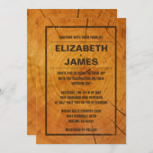 Rustikale Baumring-Hochzeitsfeiern Einladung (Vorne/Hinten)