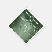 Rustikale Baumsaitenblende strahlt grüne Hochzeit Serviette (Ecke)