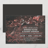 Rustikale Baumsaitenweiden, Wälder, rosa Hochzeit Einladung (Vorne/Hinten)