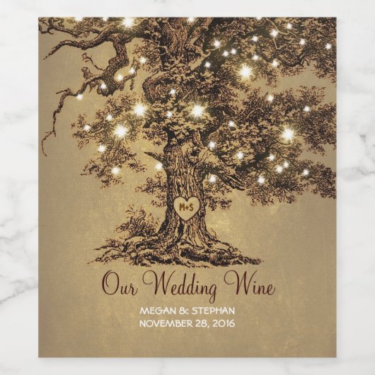 Rustikale Baumsaitenweih Weinetikett (Einzelnes Label)