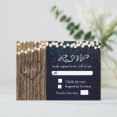 Rustikale Baumskulptur Herz Night Wedding RSVP Car (Stehend Vorderseite)