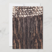 Rustikale Baumstämme Barkholz & Lichter fallen Ein Einladung (Rückseite)