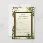 rustikale Baumstruktur RSVP Karte (Vorderseite)