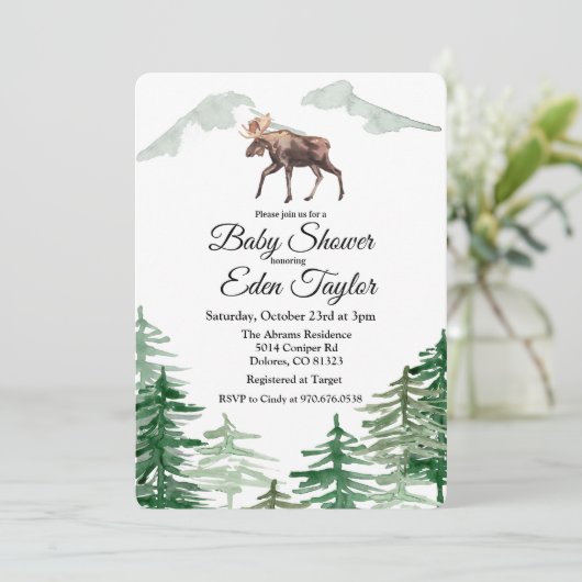 Rustikale Baumwoll-Kinderdusche Einladung (Stehend Vorderseite)