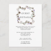 Rustikale Baumwolle Lavender Wedding Gästedaten Begleitkarte (Vorderseite)