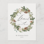 Rustikale Baumwolle Pine Cone Merriest Weihnachtsk Postkarte (Vorderseite)