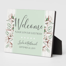 Rustikale Baumwollfarm Begrüßung Gästebuchssymbol Fotoplatte