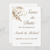 Rustikale Baumwollpampas-Save the Date-Karte (Vorne/Hinten)