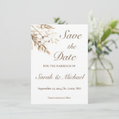 Rustikale Baumwollpampas-Save the Date-Karte (Stehend Vorderseite)