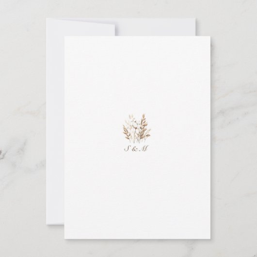 Rustikale Baumwollpampas-Save the Date-Karte (Rückseite)