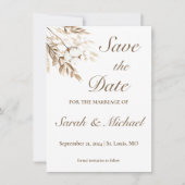 Rustikale Baumwollpampas-Save the Date-Karte (Vorderseite)