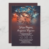 Rustikale Baumzweige hängende Lichter Hochzeit Einladung (Vorne/Hinten)