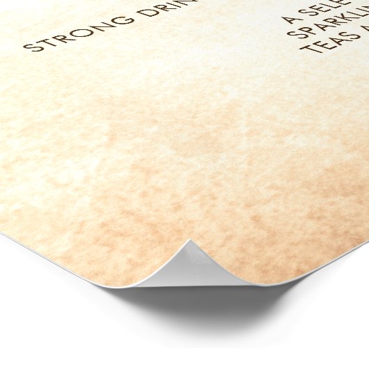 Rustikale Baumzweige Hochzeitsgetränke Bar Poster (Ecke)