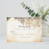 Rustikale Baumzweige im Freien Hochzeit RSVP Karte (Stehend Vorderseite)