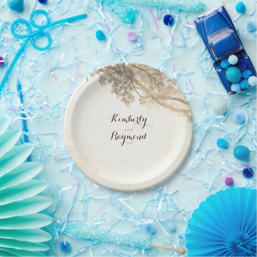 Rustikale Baumzweige Pappteller (Party)