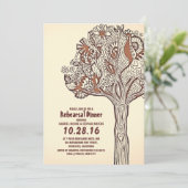 Rustikale Baumzweige Probe Abendessen Einladung (Stehend Vorderseite)