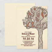 Rustikale Baumzweige Probe Abendessen Einladung (Vorne/Hinten)