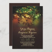 Rustikale Baumzweige und Lichter Einladung (Vorne/Hinten)