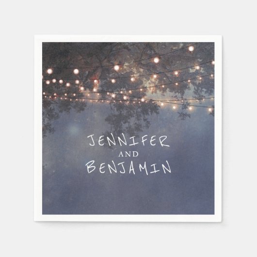 Rustikale Baumzweige und Lichthöhe Serviette (Vorderseite)