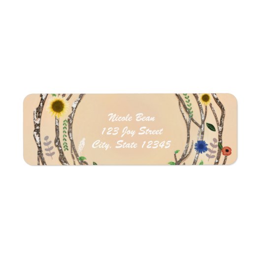 Rustikale Baumzweige Vintage Adressfelder (Vorne)