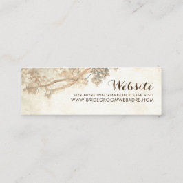 Rustikale Baumzweige Vintage Hochzeit Mini Visitenkarte