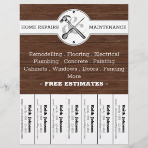 Rustikale Bauweise Holzkörner Vintag Handyman Flyer