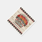 Rustikale BBQ-Grillmeister-Geburtstagsfeier Serviette (Ecke)