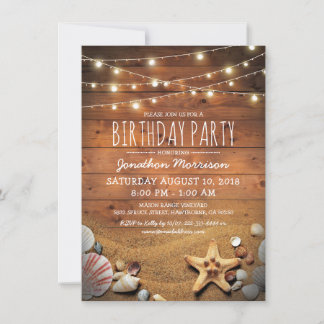 Rustikale Beach Tropical Nautical Birthday Party Einladung