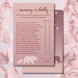Rustikale Bear Baby Dusche Mommy oder Daddy Quiz