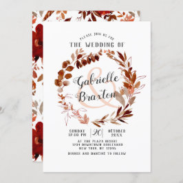 Rustikale Beauty Bohemisch Leaf Weintraube Hochzei Einladung