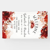 Rustikale Beauty Floral Border Chic Hochzeit Willk Banner (Horizontal)