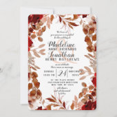 Rustikale Beauty Floral Fall Harvest Border Weddin Einladung (Vorderseite)