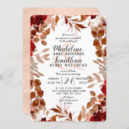 Rustikale Beauty Floral Fall Harvest Border Weddin Einladung