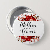 Rustikale Beauty Floral Gerahmt Mother of the Groo Button (Vorne & Hinten)