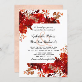 Rustikale Beauty Floral Square Gerahmte Hochzeit Einladung