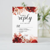 Rustikale Beauty Floral Top Border Wedding RSVP An Karte (Stehend Vorderseite)