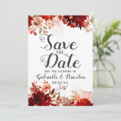 Rustikale Beauty Floral Wasserfarbe Save the Date (Stehend Vorderseite)