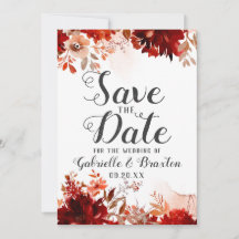 Rustikale Beauty Floral Wasserfarbe Save the Date