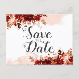 Rustikale Beauty Floral Wasserfarbe Save the Date Ankündigungspostkarte