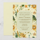 Rustikale Beauty Sonnenblume Botanische Hochzeit Einladung (Vorne/Hinten)