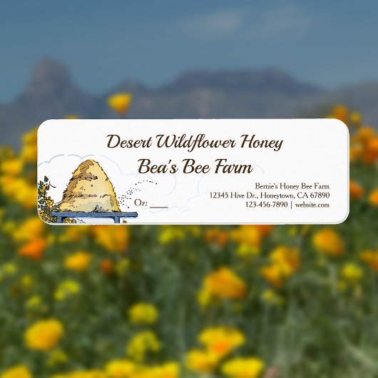 Rustikale Beehive Custom Honey Bee Food Labels