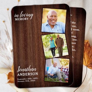 Rustikale Beerdigung 3 Foto Gedicht Gedenkkarte