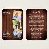 Rustikale Beerdigung 3 Foto Gedicht Gedenkkarte (Vorne & Hinten)