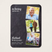 Rustikale Beerdigung Deluxe 3-Foto-Gedenkkarte (Vorderseite)