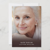 Rustikale Beerdigung des Fotos des Lebens Einladung (Rückseite)