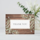 Rustikale Beerdigung des Lebens durch Waldgrün Dankeskarte (Stehend Vorderseite)