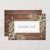 Rustikale Beerdigung des Lebens durch Waldgrün Dankeskarte (Vorne/Hinten)